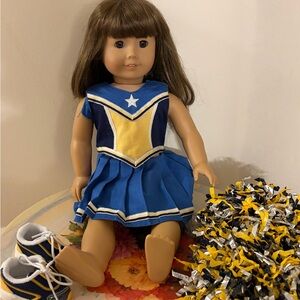 Kids Cheerleader Costume with Blue and Gold Accents
